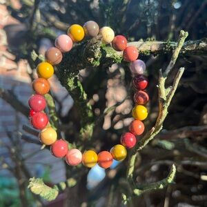 New Mookaite Beaded Gemstone Bracelet!